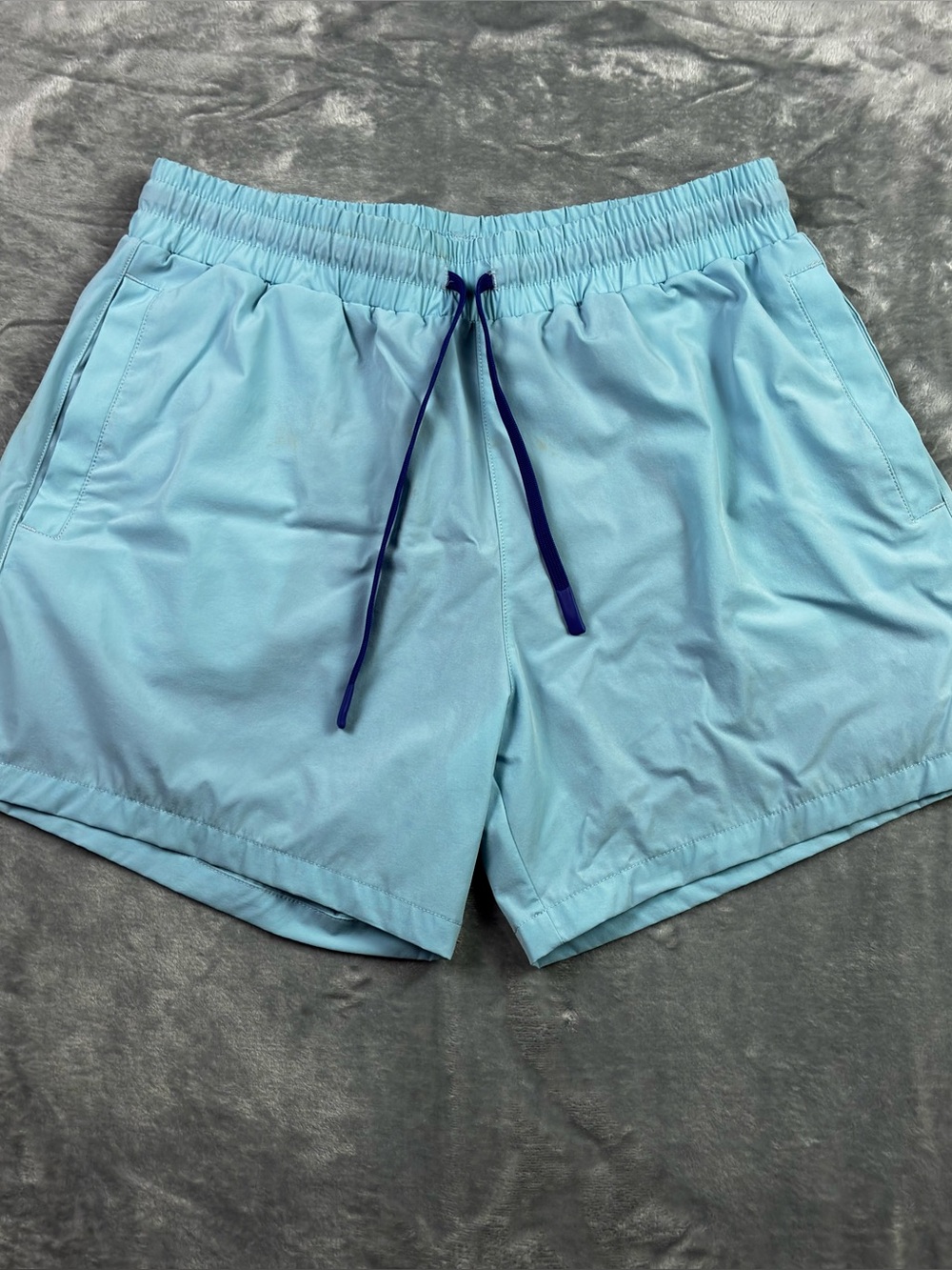 Rounderbum H2O Relaxed Padded Swim Shorts Size Large Blue Quick Dry Pool NO PADS